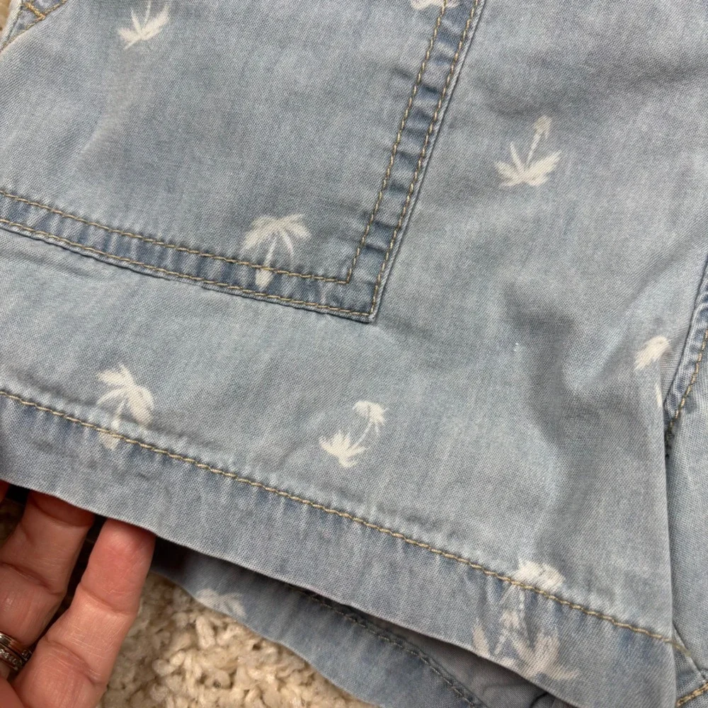 OshKosh B'gosh Kids Girls Denim Shorts Palm Tree Print Size‎ 12